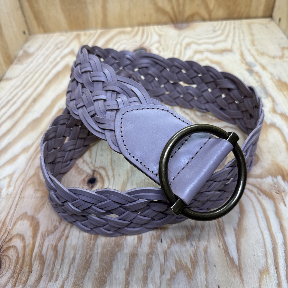 Talbots Leather Woven Belt Women's Small Rose Pink Wide Country Style